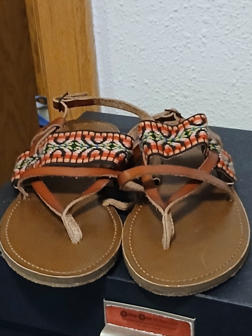​Mossimo Supply Co. Woven Pattern Boho Sandals - Tan/Multi - Size 8